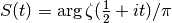 S(t) = \operatorname{arg} \zeta(\frac{1}{2} + it) / \pi