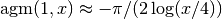\mathrm{agm}(1,x) \approx -\pi/(2 \log(x/4))