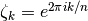 \zeta_k = e^{2 \pi i k / n}