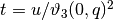 t = u/\vartheta_3(0,q)^2